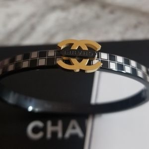 Chanel Black Velvet Pouch -FREE Stainless Bracelet